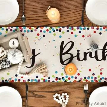 Stylish Artoid Mode Polka Dot Birthday Table Runner