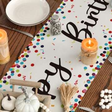Stylish Artoid Mode Polka Dot Birthday Table Runner