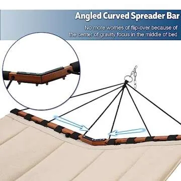 TegerDeger Large 2 Person Hammock - 450LB Capacity, Beige