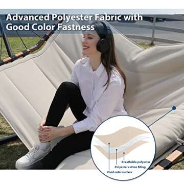 TegerDeger Large 2 Person Hammock - 450LB Capacity, Beige