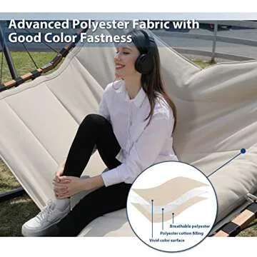 TegerDeger Large 2 Person Hammock - 450LB Capacity, Beige