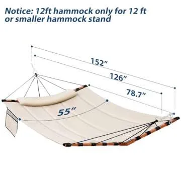 TegerDeger Large 2 Person Hammock - 450LB Capacity, Beige