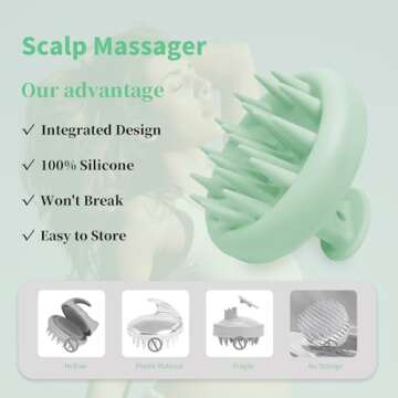 ATLRGISL Silicone Scalp Massager Hair Growth, Scalp Head Scrubber Exfoliator Shampoo Brush, Dandruff...