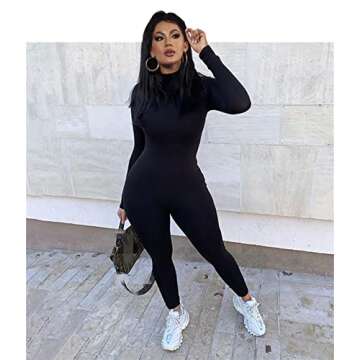 CTU One Piece Jumpsuits for Women Sexy Bodycon High Waist Long Sleeve Romper Party Clubwear XXL