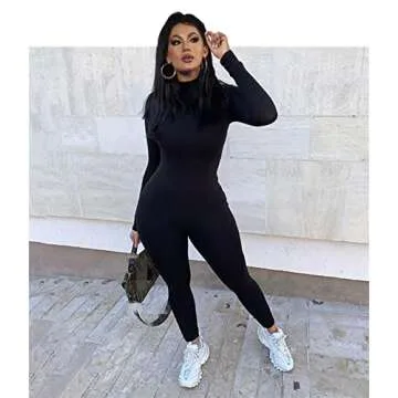 CTU One Piece Jumpsuits for Women Sexy Bodycon High Waist Long Sleeve Romper Party Clubwear XXL