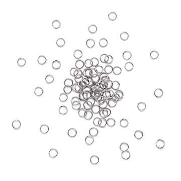 Kissitty 500pcs 6/25 Inch Diameter Stainless Steel Double Loops Split Open Jump Rings 1.5mm Thick Co...