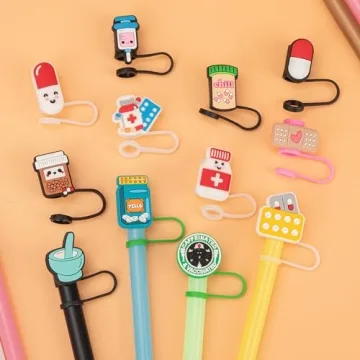 Cute Silicone Straw Cover Caps for Stanley Cups | 12Pcs