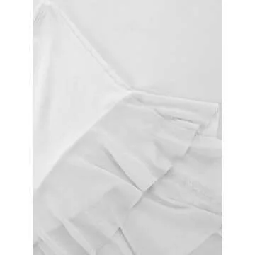 Remidoo White Ruffle Asymmetrical Tube Top for Summer