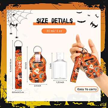 Patelai 54 Pcs Hand Sanitizer Holder Keychain Wristlet Set 1oz Empty Travel Bottle Portable Keychain...