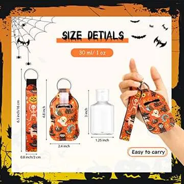 Patelai 54 Pcs Hand Sanitizer Holder Keychain Wristlet Set 1oz Empty Travel Bottle Portable Keychain...