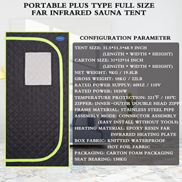 UBGO Plus Size Far Infrared Sauna Tent Home Spa Relaxation