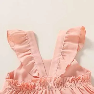 YOUNGER TREE Toddler Girl Baby Sleeveless Dresses Smocking Casual Dress (3-4T, Pink)