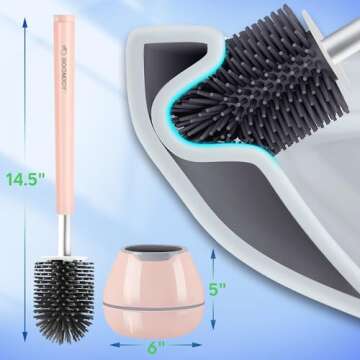 Stylish BOOMJOY Toilet Brush with Holder for Cleaning