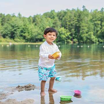 green sprouts Boys' Long Sleeve Rashguard | All-Day UPF 50+ Sun Protection