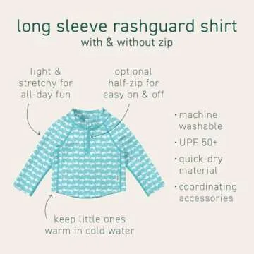green sprouts Boys' Long Sleeve Rashguard - UPF 50+ Sun Protection