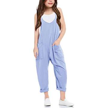 Cnkwei Girls' Casual Sleeveless Jumpsuits - Comfy, Stylish and Versatile!