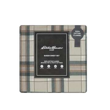 Eddie Bauer - King Sheet Set, Warm Breathable Cotton Flannel Bedding with Deep Pockets, Brushed for Extra Softness, Cozy Home Decor, Oeko-Tex Certified (Edgewood Plaid, King)
