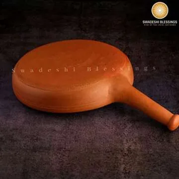 Swadeshi Blessings Organic Clay Frying Pan for Healthy Cooking