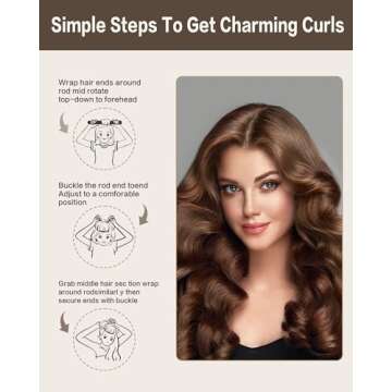 Overnight Blowout Rods Heatless Curls - 4 Pcs Hair Curlers to Sleep In, Velvet Hair Rollers with Satin Hair Scarf,Brown