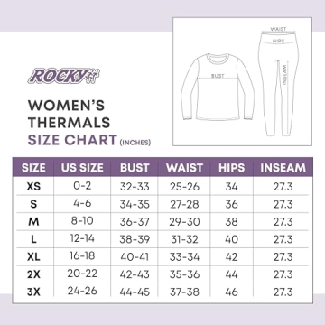 Rocky Women's Thermal Underwear Ultra-Soft Fleece for Cold