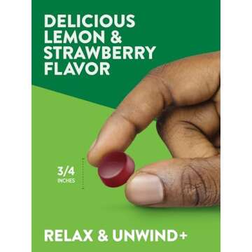 Nature's Truth Stress Relief Gummies for Adults | with Gaba, L Theanine, and Lemon Balm | Lemon Strawberry Flavor | Non-GMO & Gluten Free Supplement