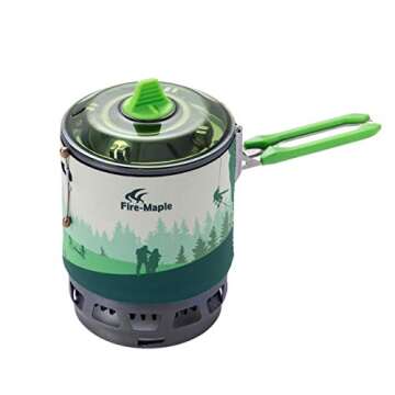 Fire-Maple "Fixed Star 3" Personal Cooking System | Pot/Jet Burner Stove System with Electric Ignition | Ideal for Hiking, Camping, Backpacking, Fishing, Hunting Trips and Emergency Use, Green