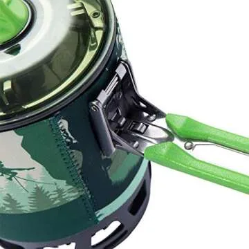 Fire-Maple "Fixed Star 3" Personal Cooking System | Pot/Jet Burner Stove System with Electric Ignition | Ideal for Hiking, Camping, Backpacking, Fishing, Hunting Trips and Emergency Use, Green