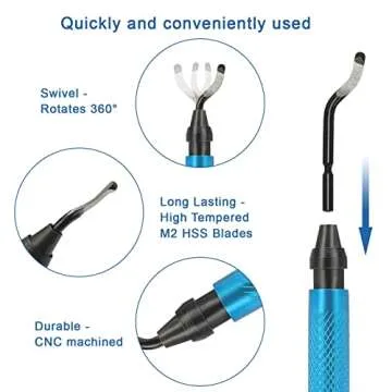 VASTOOLS Swivel Head Deburring Tool 6-1/2“/ Metal Handle Chamfer Tool/Removing Burr from Aluminum, Copper, Brass and Plastic Pipes …