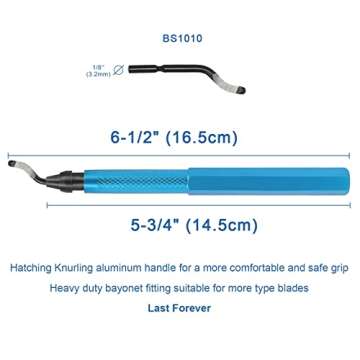 VASTOOLS Swivel Head Deburring Tool 6-1/2“/ Metal Handle Chamfer Tool/Removing Burr from Aluminum, Copper, Brass and Plastic Pipes …