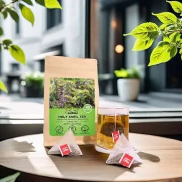 FullChea - Holy Basil Tea Bags, 40 Teabags Tulsi Tea, 2g/bag - Premium Holy Basil Leaves - Non-GMO - Caffeine-free - Support Digestion & Boost Immunity