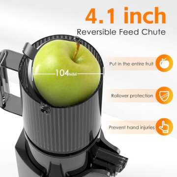 Masticating Juicer, safe and quiet,Slow Cold Press Juicer Machine Juicer Machines with Low Noise for...