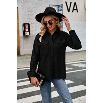 FERNGIRL Women's Faux Leather Shacket for All Occasions