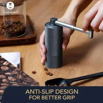 TIMEMORE NANO Manual Coffee Grinder with Foldable Handle, Small Hand Coffee Grinder with Stainless Steel Conical Burr and Adjustable Setting, for Espresso to French Press(Black)