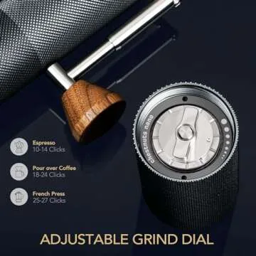 TIMEMORE NANO Manual Coffee Grinder with Foldable Handle, Small Hand Coffee Grinder with Stainless Steel Conical Burr and Adjustable Setting, for Espresso to French Press(Black)
