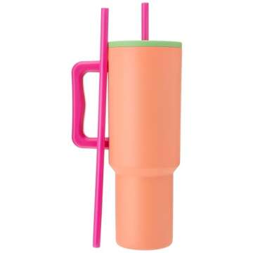 Simple Modern 40 oz Tumbler with Handle and Straw Lid | Insulated Reusable Stainless Steel Water Bottle Travel Mug Cupholder Use | Gifts for Women Men Him Her | Trek Collection | 40oz | Zesty Mix