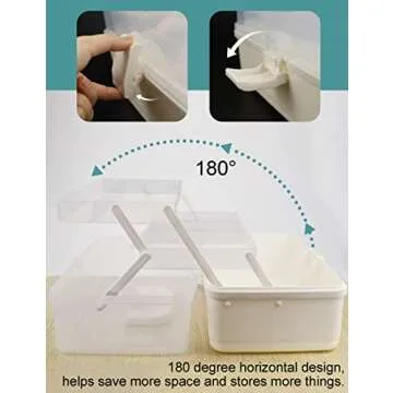 Avlcoaky Tackle Box Large 3 Layers Plastic Portable Storage Box Fishing White Tackle Box Organizer Art Craft Tool Box