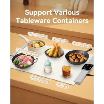 Food Warmer Mat - Portable Electric Silicone Warming Tray
