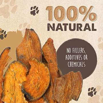 Mighty Paw Naturals Sweet Potato Slices for Dogs | 100% All-Natural Dehydrated Sweet Potato Dog Trea...