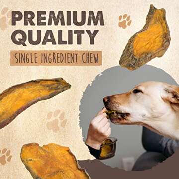 Mighty Paw Naturals Sweet Potato Slices for Dogs | 100% All-Natural Dehydrated Sweet Potato Dog Treats, Dried Sweet Potato Low Fat Dog Treats, Sweet Potato Chews for Dogs, Sweet Potatoes Pet Snacks