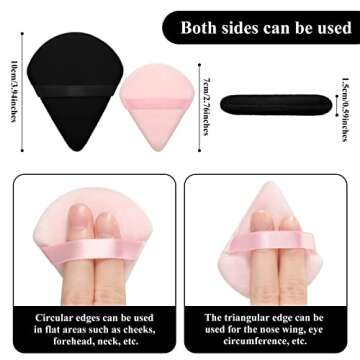 Maitys 12 Pieces Powder Puff Triangle Face Makeup Cosmetic for Loose Powder Soft Body Washable Reusa...