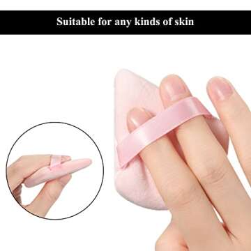 Maitys 12 Pieces Powder Puff Triangle Face Makeup Cosmetic for Loose Powder Soft Body Washable Reusable Foundation Sponge Mineral Wet Dry Makeup Tool(Black, Pink, Large, Small)