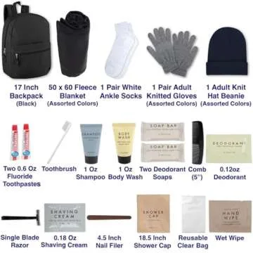 12 Pack Homeless Care Package Supplies Bulk Winter Care Kit, Homeless Winter Hygiene Kit Supplies in Bulk, 20 Pieces