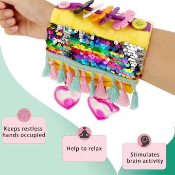 Sensory Toys for Alzheimer Patients for Therapy and Anxiety Relief Autistic Dementia Sensory Toy Arm Pillow Fidget Wrist Cuff (Orange)