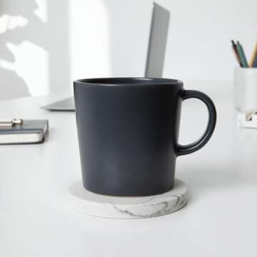 Elegant White Marble Coasters Set of 6 for Home Use