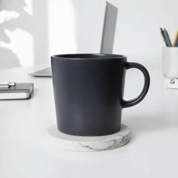 Elegant White Marble Coasters Set of 6 for Home Use