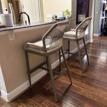 Stylish PURPLE LEAF Bar Stools Set of 2 for Indoor/Outdoor Use