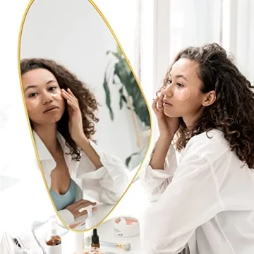 UNZIPE Gold Asymmetrical Mirror for Home Decor