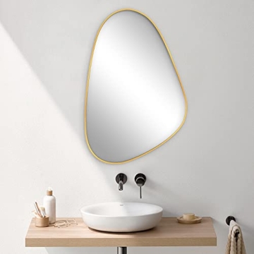 UNZIPE Gold Asymmetrical Mirror for Home Decor