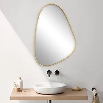 UNZIPE Gold Asymmetrical Mirror for Home Decor