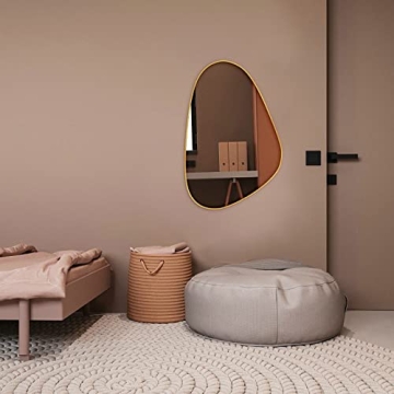 UNZIPE Gold Asymmetrical Mirror for Home Decor